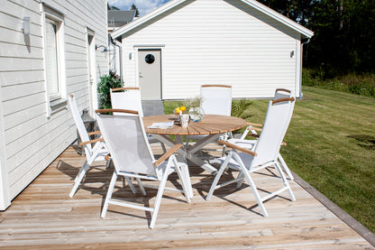 Panama & Mexico Positionsstole Hvid + Spisebord ⌀140