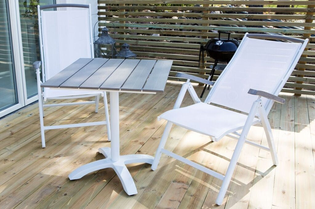 Albany & Colorado Positionsstole Hvid + Cafébord 70x70