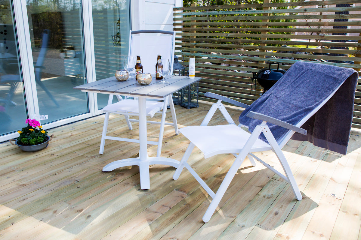 Albany & Colorado Positionsstole Hvid + Cafébord 70x70