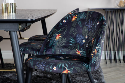 Rektangulært spisebord 180 x 85 Sort + Spisebordsstol 2-pak Sort