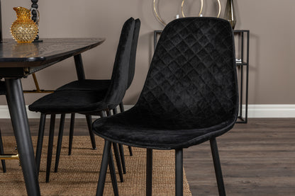 Rektangulært spisebord 180 x 85 Sort + Spisebordsstol 2-pak Sort