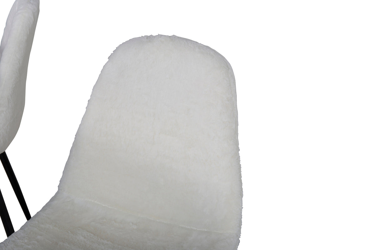 Estelle & Polar Rektangulært Spisebord 140 x 90 Sort + Spisebordsstol 2-pak Hvid