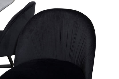 Wrinkles & Estelle Spisebordsstol 2-pak Sort + Rektangulært Spisebord 140 x 90 Sort