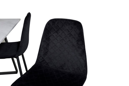 Estelle & Polar Rektangulært Spisebord 140 x 90 Sort + Spisebordsstol 2-pak Sort