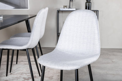 Dipp & Polar Rektangulært Spisebord 180 x 90 Sort + Spisestol 2-pak Grå