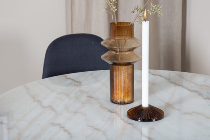 Polar & Estelle Spisestol 2-pak Sort + Rundt Spisebord ⌀106 Hvid