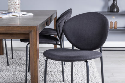 Slider & Vault Rektangulært Spisebord 170 x 95 Natur + Spisebordsstol 2-pak Sort