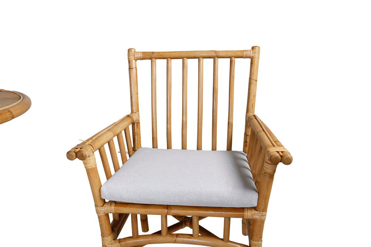 Cane Spisestole Natur + Cafebord ⌀80 Natur