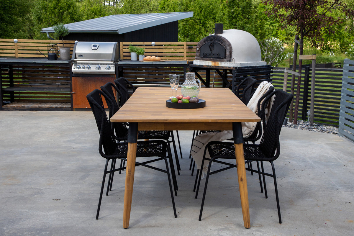 Julian Spisebord 210x100 + Spisestole Sort