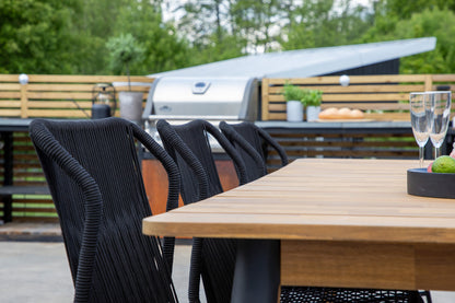 Julian Spisebord 210x100 + Spisestole Sort