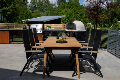 Julian & Panama Spisebord 210x100 + Positionsstole Sort