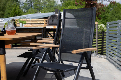 Julian & Panama Spisebord 210x100 + Positionsstole Sort