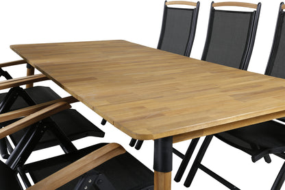 Julian & Panama Spisebord 210x100 + Positionsstole Sort