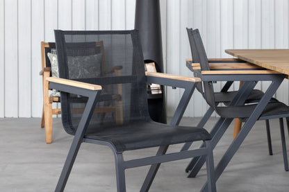 Julian & Mexico Rektangulære Spisebord 210x100 Natur + Spisestole Sort