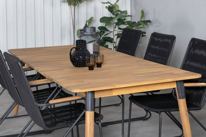 Julian & Bois Spisebord 210x100 + Spisestole Sort