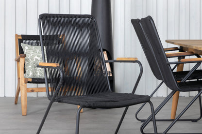 Julian & Bois Spisebord 210x100 + Spisestole Sort