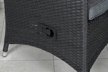 Way & Padova Cafébord 70x70x72 Sort + Reclinerstole Sort