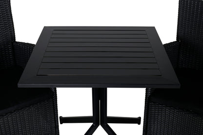 Way & Knick Cafébord 70x70x72 Sort + Spisestole Sort