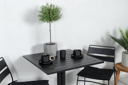 Way & Lina Cafébord 70x70x72 Sort + Spisestole Sort