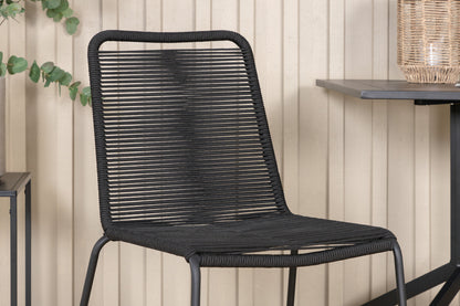 Way & Lindos Cafébord 70x70 + Spisestole Sort