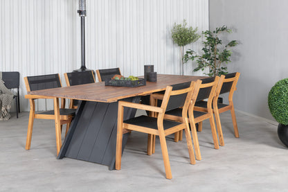 Venice & Doory Spisebordsstole Natur + Spisebord 250x100