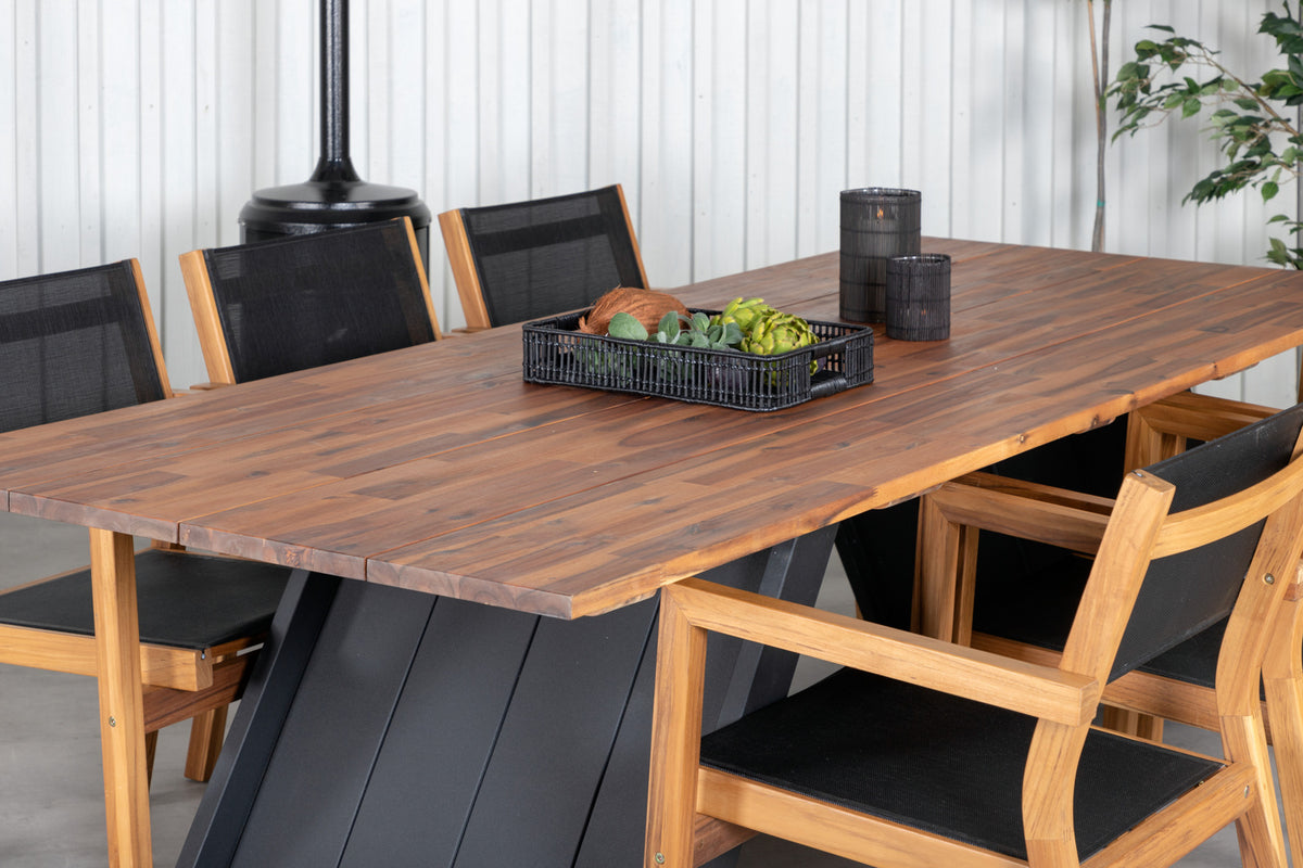 Venice & Doory Spisebordsstole Natur + Spisebord 250x100