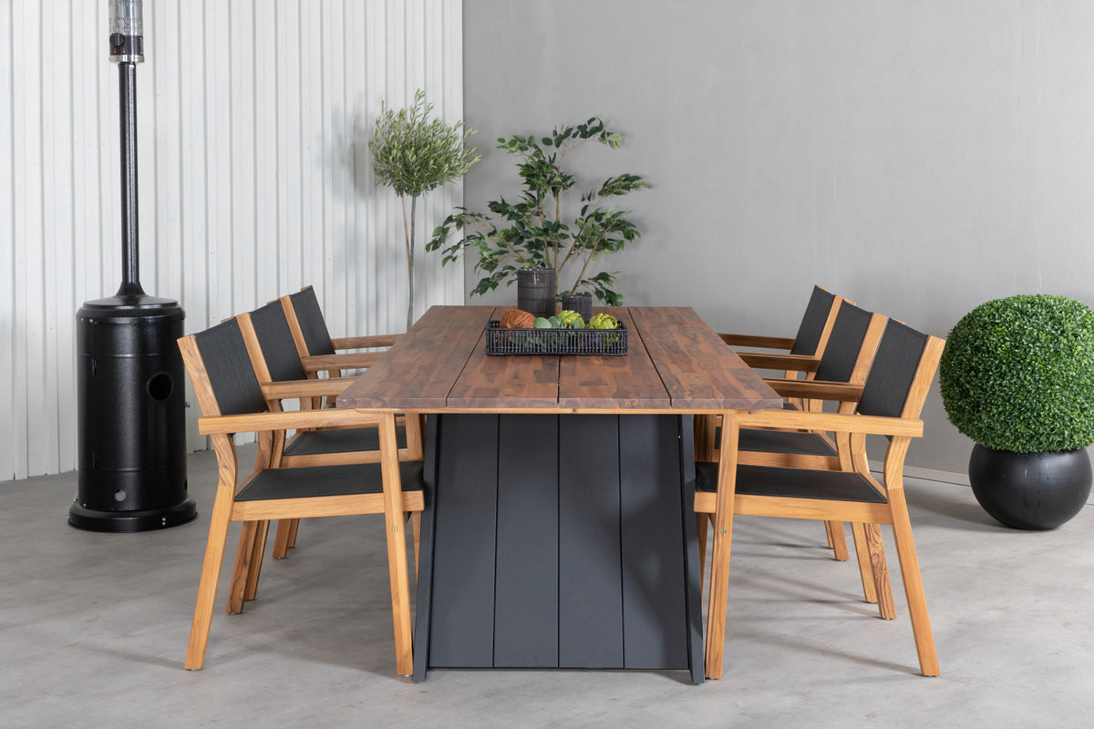 Venice & Doory Spisebordsstole Natur + Spisebord 250x100