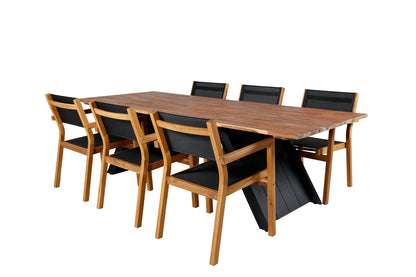 Venice & Doory Spisebordsstole Natur + Spisebord 250x100