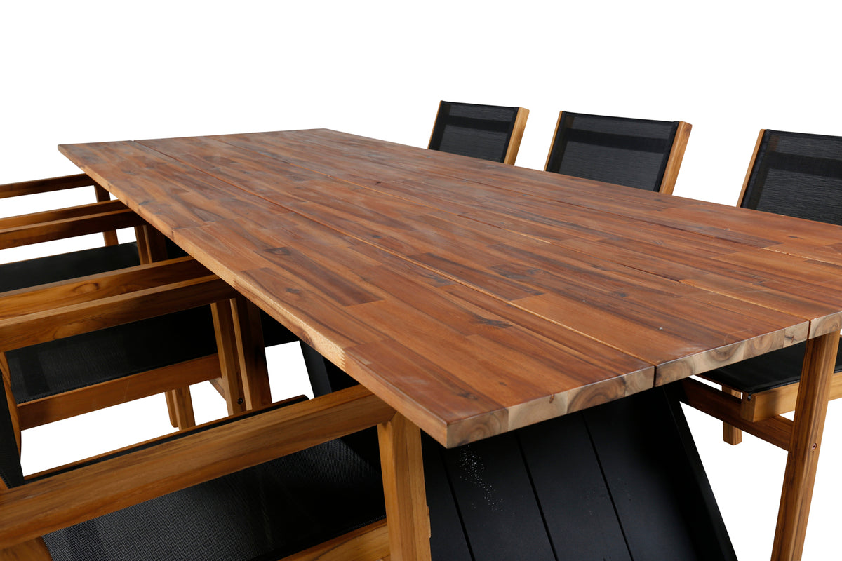 Venice & Doory Spisebordsstole Natur + Spisebord 250x100