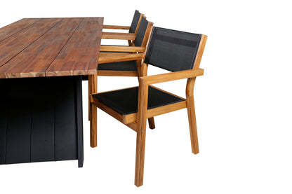 Venice & Doory Spisebordsstole Natur + Spisebord 250x100