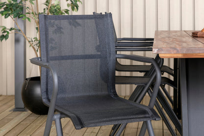 Doory & Alina Spisebord 250x100 + Spisebordsstole Sort