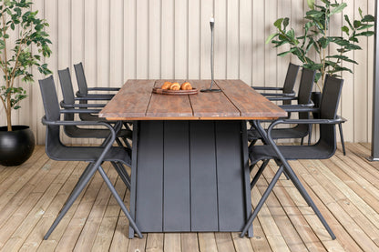 Doory & Alina Spisebord 250x100 + Spisebordsstole Sort