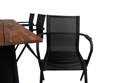 Doory & Alina Spisebord 250x100 + Spisebordsstole Sort