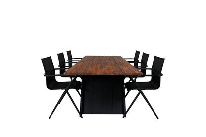 Doory & Alina Spisebord 250x100 + Spisebordsstole Sort