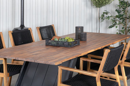 Doory & Little John Spisebord 250x100 + Spisestole Natur