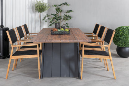 Doory & Little John Spisebord 250x100 + Spisestole Natur