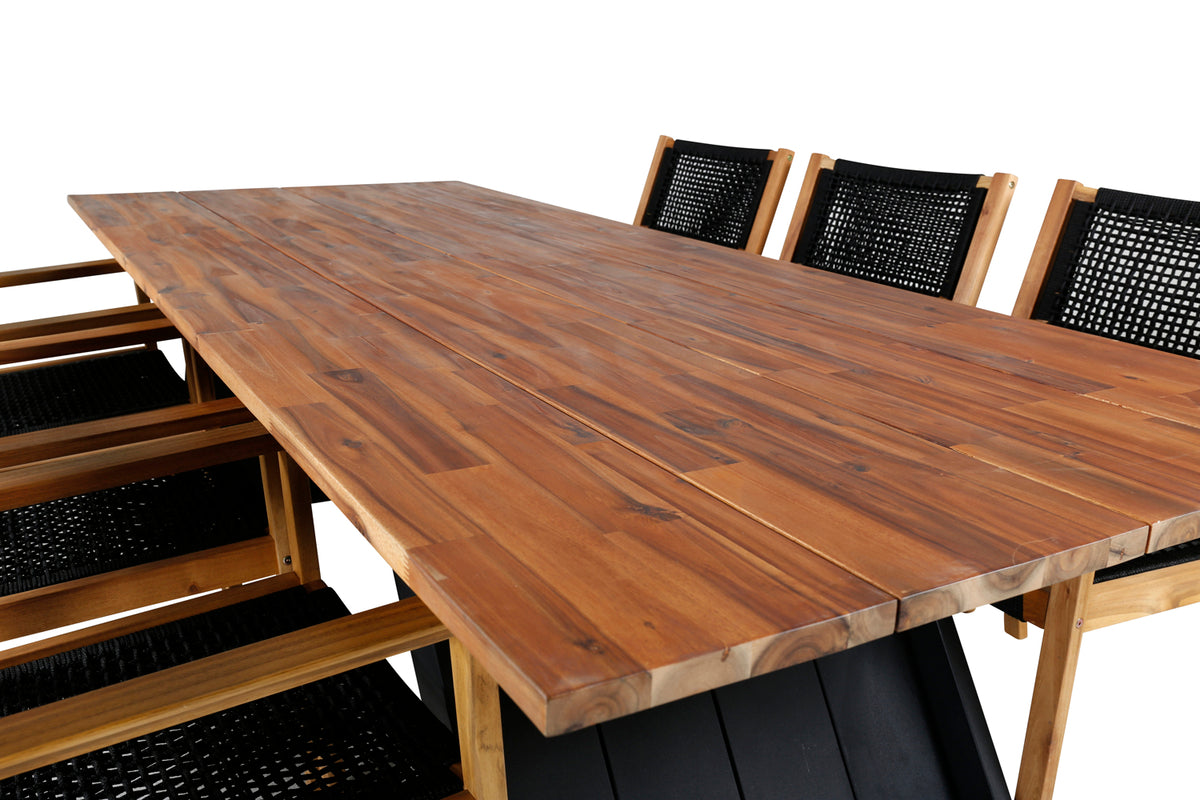 Doory & Little John Spisebord 250x100 + Spisestole Natur