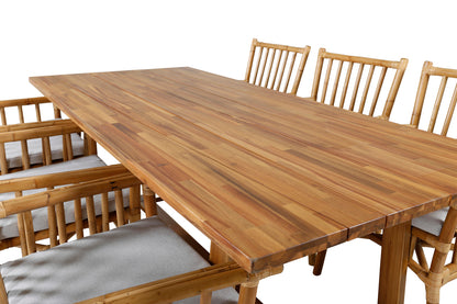 Cane & Plankton Spisestole Natur + Spisebord 220x100