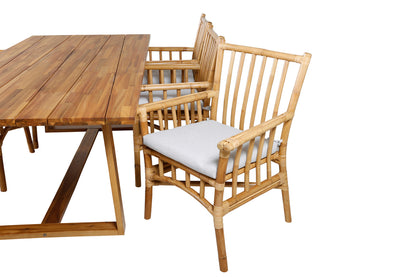 Cane & Plankton Spisestole Natur + Spisebord 220x100