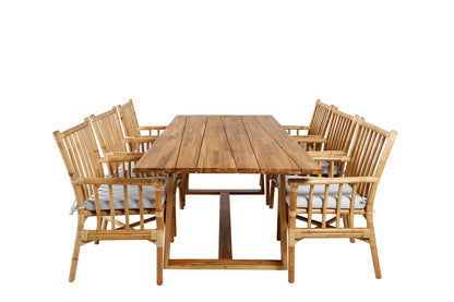 Cane & Plankton Spisestole Natur + Spisebord 220x100