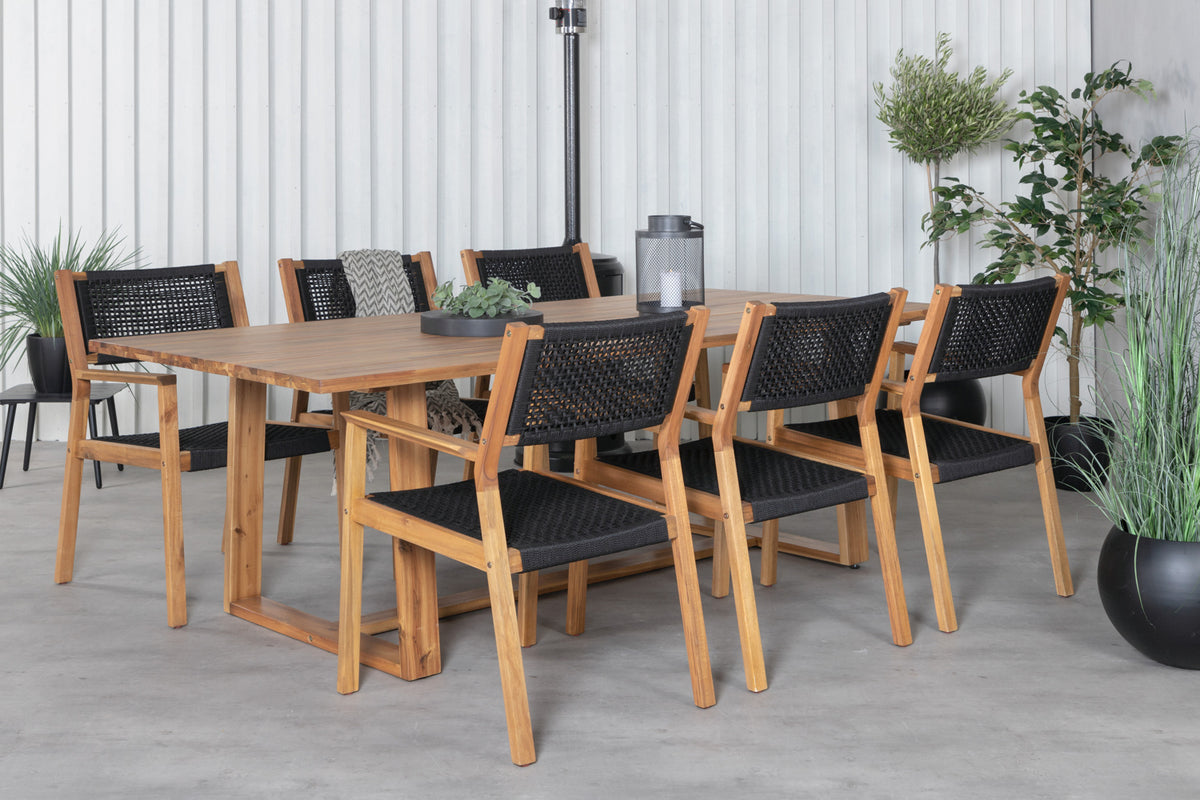 Plankton & Little John Spisebord 220x100 + Spisestole Natur