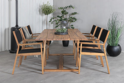 Plankton & Little John Spisebord 220x100 + Spisestole Natur