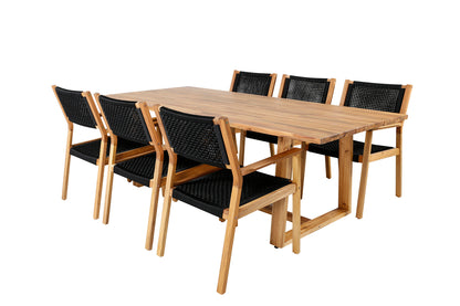 Plankton & Little John Spisebord 220x100 + Spisestole Natur