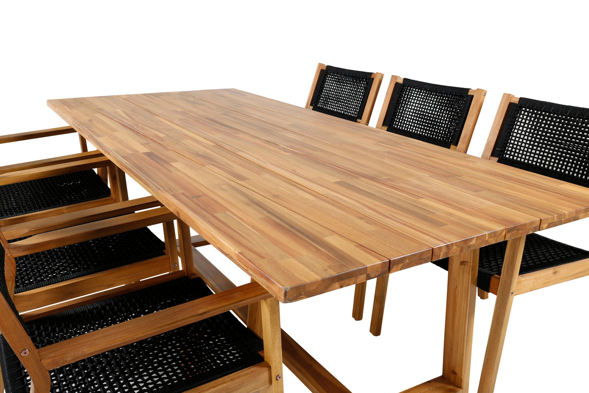 Plankton & Little John Spisebord 220x100 + Spisestole Natur