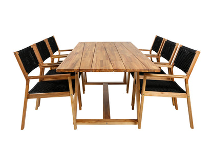 Plankton & Little John Spisebord 220x100 + Spisestole Natur