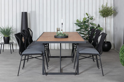 Julian & Khung Spisebordsstole Sort + Spisebord 200x100