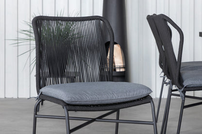 Julian & Khung Spisebordsstole Sort + Spisebord 200x100