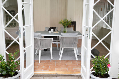 Virya Rektangulært Spisebord 74 x 160 x 90 Grå + Spisestole 2-pak Grå