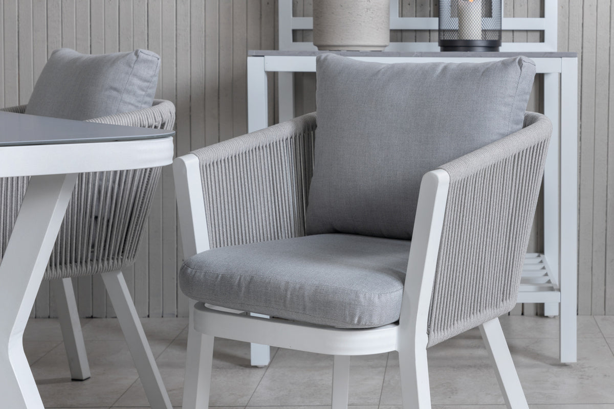 Virya Rektangulært Spisebord 74 x 160 x 90 Grå + Spisestole 2-pak Grå