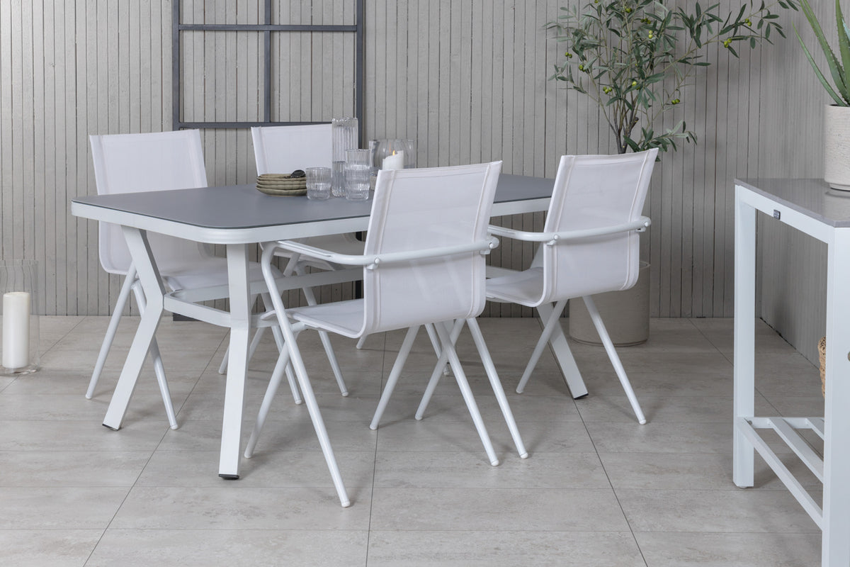 Virya & Alina Spisebord 160 x 90 + Spisestole Hvid